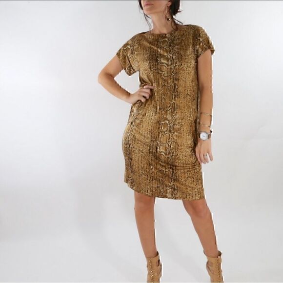 Tory Burch | Snakeskin Print Silk Dress - Picture 1 of 9